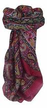 Mulberry Silk Traditional Square Scarf Neela Pink by Pashmina &amp; Silk - £19.12 GBP