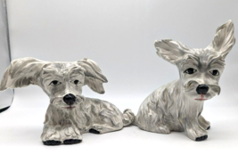 Vtg Hand Painted Terrier Dog figurines Made In Italy Marked Nora Fenton - £104.12 GBP
