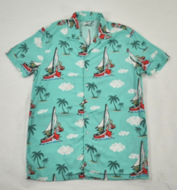 Zelda Link Wind Waker Button Front Hawaiian Sail Shirt Mens Medium - £35.17 GBP