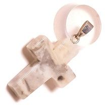 18.5 Ct Crazy Lace Agate Gemstone 925 Silver Overlay Handmade Holy Cross Pendant - £7.96 GBP
