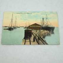 1915 San Diego Panama-California Expo Postcard Santa Fe Wharf Harbor Scene RARE - £11.98 GBP