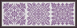 Antique Square Tiles Sampler Monochrome Set 4 Cross Stitch Crochet Pattern PDF - £3.99 GBP