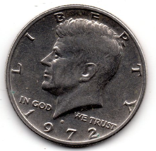 1972 D Kennedy Halfdollar - 50c - £6.96 GBP