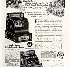 Uncle Sam&#39;s Cash Registers And Banks 1933 Advertisement Christmas Santa DWFF13 - £19.90 GBP