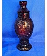 Wheaton Glass Apothecary Jar Vase  Ruby Red Eagle Embossed * WITH LID - £29.85 GBP