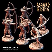 3D Printed Asgard Rising Medieval Bowmen Set 28mm - 32mm Ragnarok D&amp;D - $8.81+
