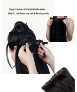 22” Black 100% Remy Human Hair Color #1,  Clip In Hair Extensions volumi... - $3,706.57 MXN