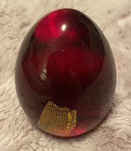 Marano Vintage Handmade art glass Aventurine Deep red and gold egg - £48.26 GBP