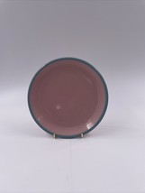 Rio Century Stoneware 7 3/4&quot; Salad Plate Japan Mauve Pink with Blue Trim - £10.95 GBP