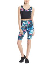 Josie Natori Womens Activewear Cropped Sports Tank Top,Blue Multi,Medium - $35.64