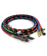 15&#39; 3-IN-1 WRAP 7 WAY ELECTRICAL GREEN ABS TRAILER CORD &amp; AIR LINE HOSE ... - £198.70 GBP