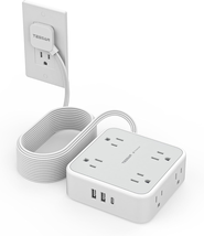 Flat Plug 20 FT Long Extension Cord,  Ultra Thin Power Strip Surge Prote... - $50.85