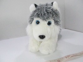 Unipak Laying Husky Puppy Dog Plush Stuffed Animal 11&quot; Realistic - £8.35 GBP