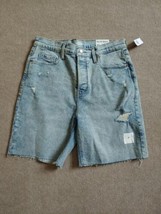Old Navy Sky Hi Extra High Rise Denim Shorts Womens Size 10 Blue Distressed NEW1 - £17.40 GBP