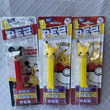 Pokemon pez dispensers set of 3 new in package 2 Pika, 1 Mickey Mouse - £15.07 GBP