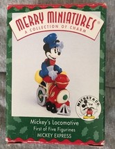 1998 Hallmark Merry Miniatures Ornament Mickey&#39;s Locomotive Mouse QRP8496 NIB - $10.99