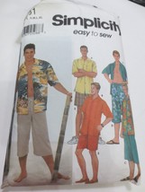 Simplicity Sewing Pattern 9751 VTG  2000&#39;s Mens Shorts and Shirt - $10.00