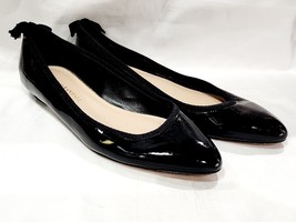 Loeffler Randall BLACK PATENT LEATHER Flat Closed-Toe Fabric Trim Bow 9 ... - $59.00