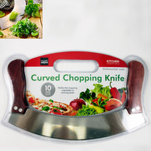 Mezzaluna Rocking Vegetable Chopper Mincing Curved Kife 10&quot; Stainless St... - $26.89