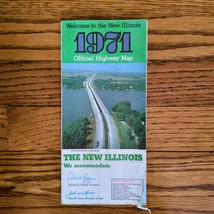 1971 Official Illinois State Highway Transportation Travel Road Map - £7.46 GBP