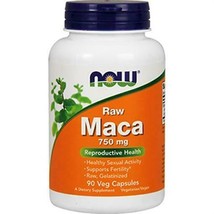 NEW NOW Foods Raw Maca 750mg Naturally Grown Vegetarian Gluten Free 90 V... - $21.68
