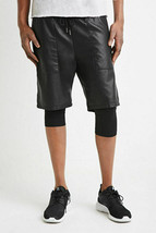 Pocket Leather Pants Sports Boxer Lambskin Gym Soft  Black Lace Up Short  Men - £78.13 GBP+