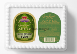 Apple Crown Label Whiskey Edible Image Edible Cake Topper Edible Cake St... - $14.18+