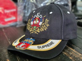 Supreme Crest Black/Gold Crest Sailing Adjustable Size Strapback Hat - £66.02 GBP