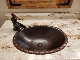 19&quot; x 14&quot; Oval Rope Design Drop In Self Rimming or Vessel Sink - $169.95