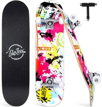 Beleev Skateboards for Beginners, 31 Inch Complete Skateboard for Kids Teens - £41.65 GBP