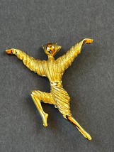 Vintage Goldtone Faceless Dancer Person Brooch Pin – 2 and 3/8th’s x 1 and 5/8th - £7.60 GBP