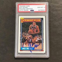 1993 Topps Assist Club #217 Doc Rivers Signed Card AUTO 10 PSA Slabbed Knicks - £55.94 GBP