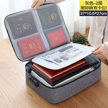 Large Capacity 3-Layer Document Storage Bag Certificate File Organizer With Lock - £28.43 GBP