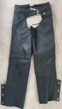 Harley Davidson Black Leather Motorcycle Chaps Size Woman&#39;s Medium Made in USA - £143.54 GBP