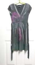 Fleursh S USA Womens Gray w/Lavender/Gray Design Cap Sleeves Short Dress... - £10.14 GBP