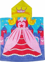 Princess Hooded Beach Poncho Towel Kids Bath Costume Cotton Pool Cover Up Robe - £14.46 GBP