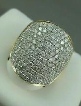 2Ct Simulated Modern Pave 14K Yellow Gold Plated Silver Puff Band Cockta... - £114.32 GBP