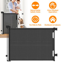 61x34&quot; Baby Safety Gate Retractable Door Extra Wide Pet Dog Indoor Outdoor Stair - £68.94 GBP