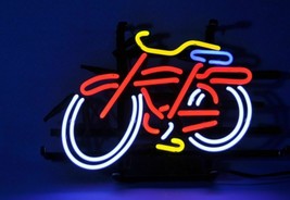 Belgium Fat Tire Bicycle Bike Neon Sign 14&quot;x10&quot; Beer Bar Light Artwork Cave - £67.13 GBP