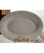 China Pearl Annie Oval Serving Platter with Silver Trim Fine China - £15.50 GBP