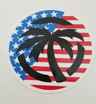 Authentic HEATWAVE Visual STICKER 3 1/2&quot; round Palm logo American Flag A... - £3.15 GBP