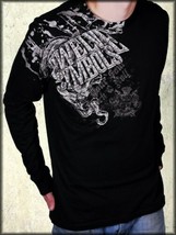 Twelve Symbols Skull Swarovski Crystals Mens Long Sleeve T-Shirt Black NEW S-3X - £76.30 GBP