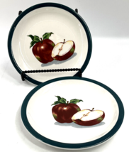 MSY2 Mainstays Home Apples Seeds Bread and Butter Plate 7&quot; Green Rim Set... - $8.90