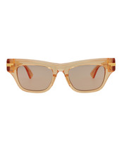 Square-Frame Recycled Acetate Sunglasses Women Orange One Size - £128.76 GBP