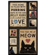 24" X 44" Panel Cats Pets Kittens Purrfection Cotton Fabric Panel (D381.53) - £8.36 GBP