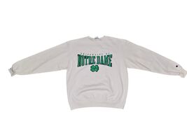 Champion Eco Fleece Notre Dame Fighting Irish White Embroidered Sweatshi... - $27.63 CAD