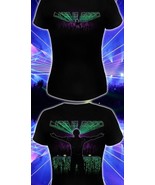 T-shirt da donna Life Is Good Glow in UV-Blacklight Neon Club Rave Tranc... - $24.56