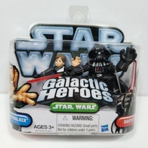 Star Wars Galactic Heroes Luke Skywalker &amp; Darth Vader Hasbro 2 Figure S... - £17.35 GBP