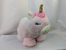 Kellytoy Pink Unicorn Plush Gold Horn Round 9 Inch 2021 Stuffed Animal Toy - $14.95