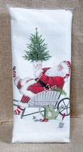 Rustic Mary Lake Thompson Santa Claus In Wheelbarrow Flour Sack Kitchen Towel - £11.74 GBP